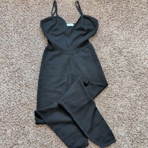 JustFab Black Slim Spaghetti-Strap Jumpsuit
